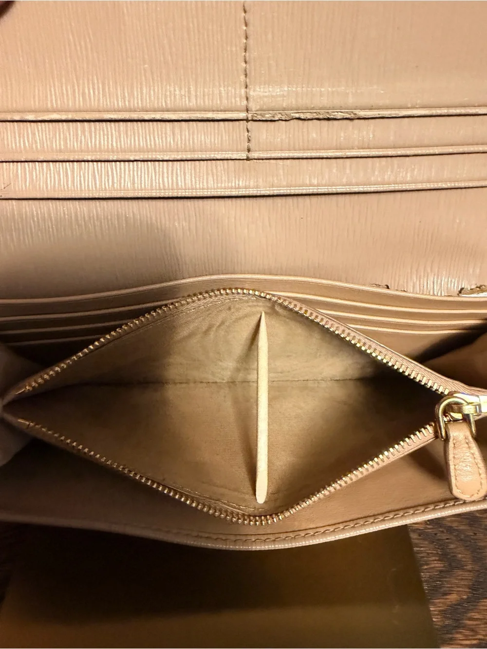 Prada Pink Saffiano Leather Continental Wallet with Gold Logo